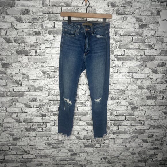 EUC Joes Jeans "FLAWLESS THE CHARLIE" High Rise Skinny Crop Blue Jeans Size 26W - Picture 2 of 16